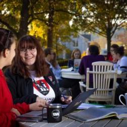 Conversation on the patio